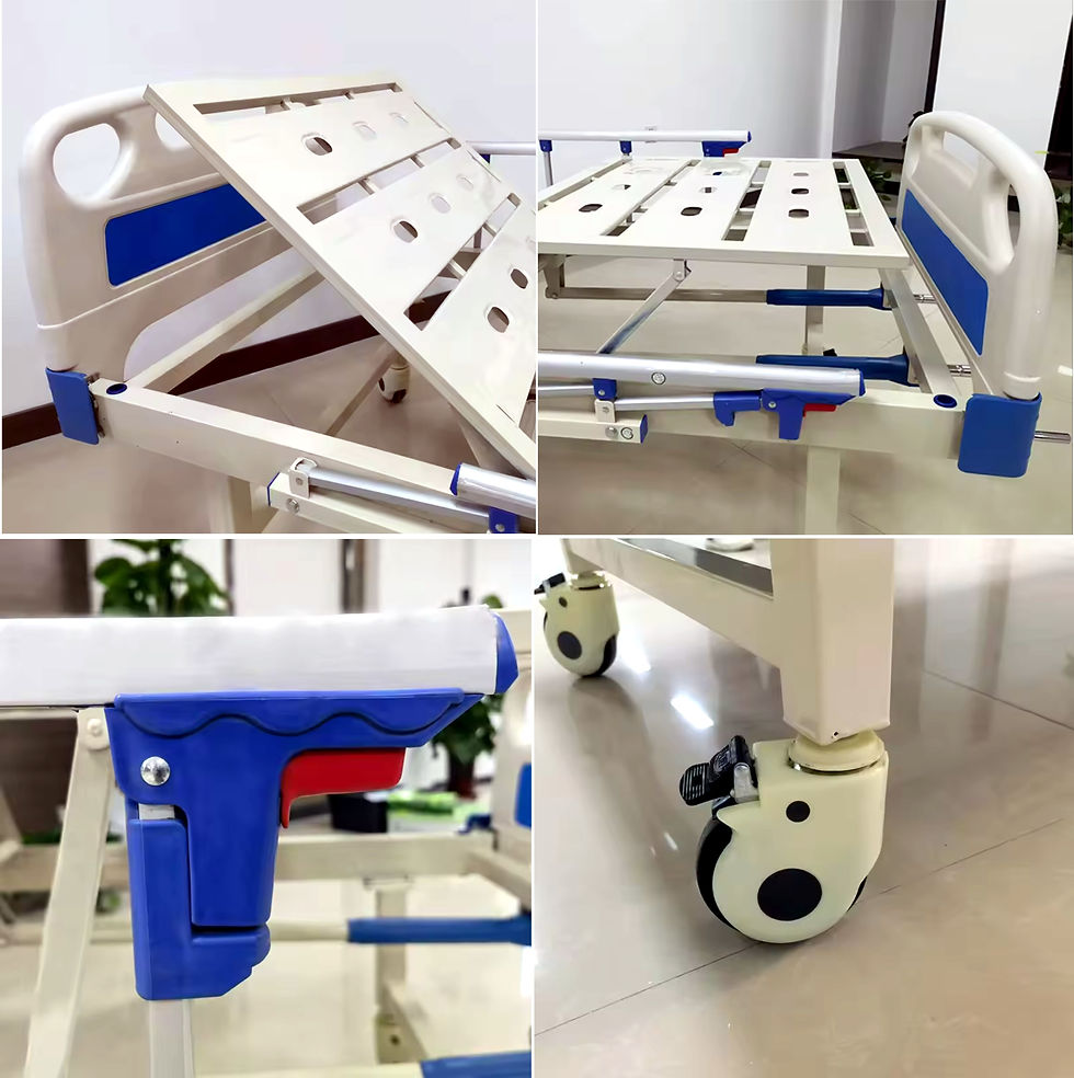Miniatura: Cama Hospitalar Manual Luxo Aço Resistente 120kg + Colchão