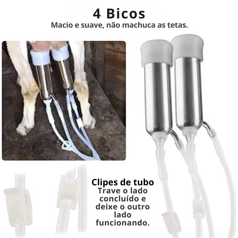 Miniatura: Ordenha Elétrica Pulsativa 14l Inox Para Vacas Ordenhadeira