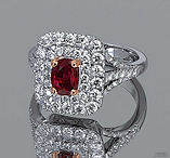 Tiered diamond and ruby ring (Scarab London)