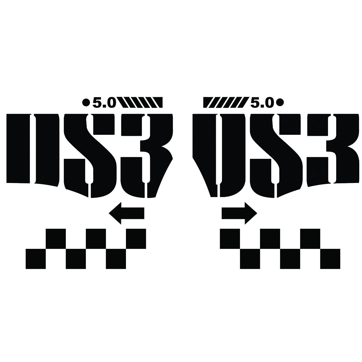 KIT LATÉRAUX DS3 5.0 Pré-Coupé ( taille origine 40cm)