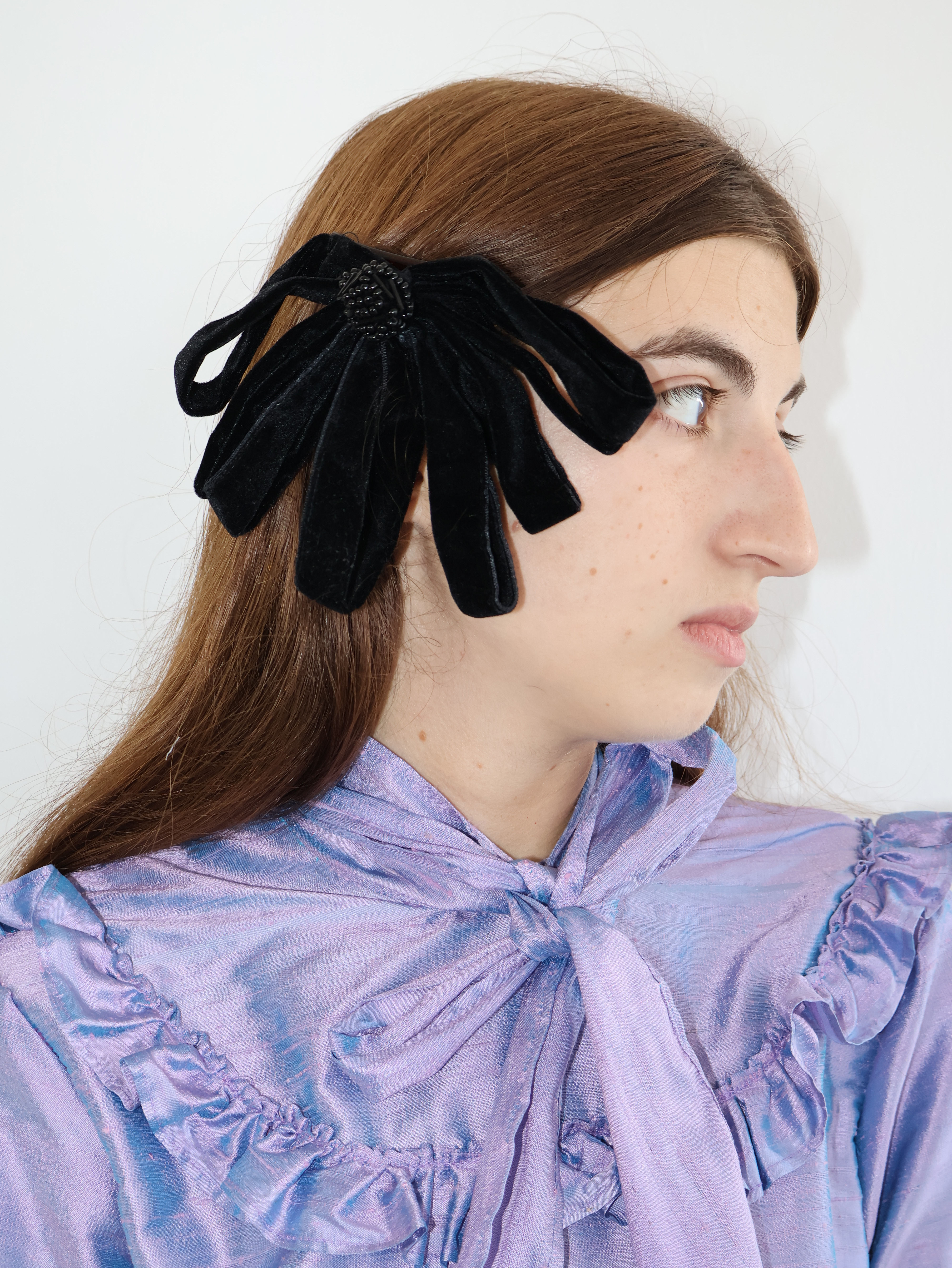 Black Velvet Bow Hair Comb