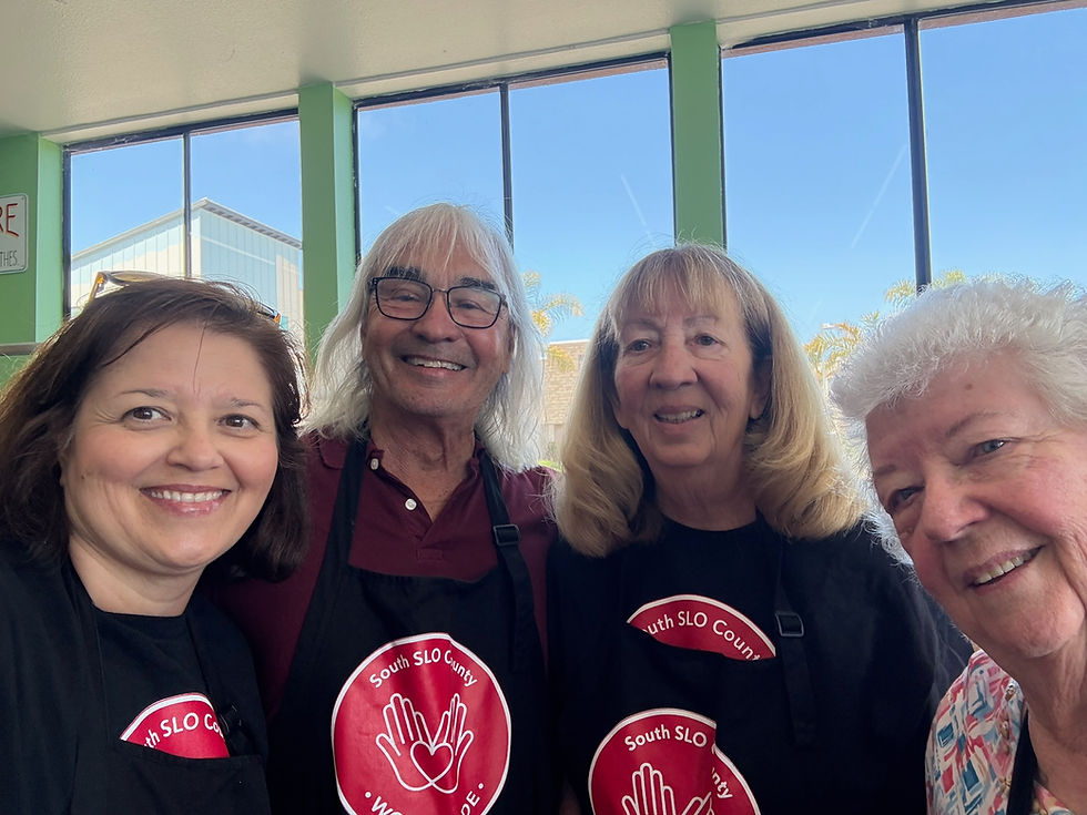 Volunteers Belinda, Richard, Sheila and Mary Anne