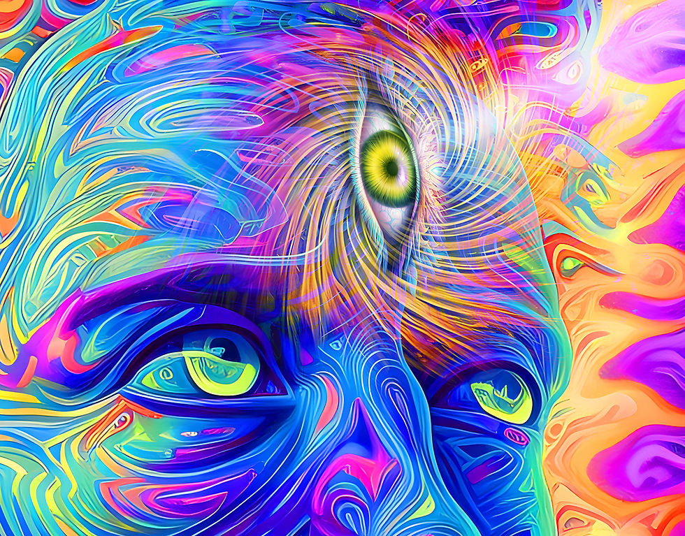 Thumbnail: Psychedelic UV reactive Backdrop Visionary Art with Ajna Chakra | Open Third Eye