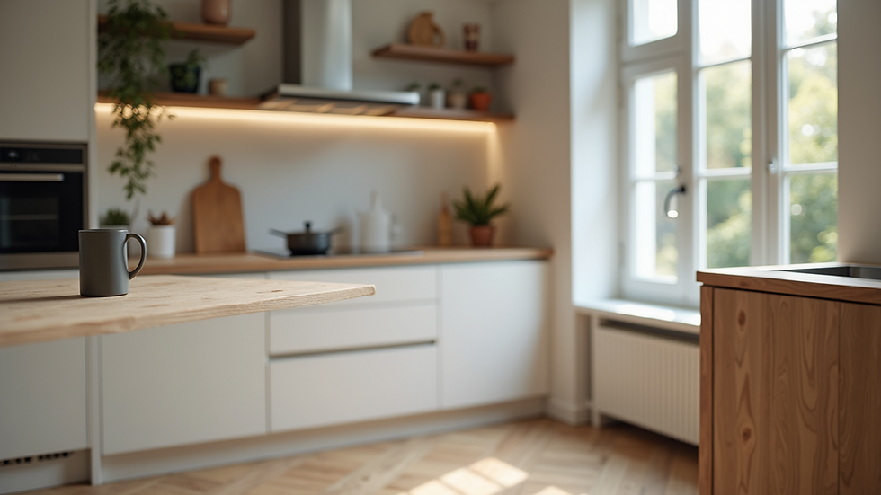 Eye-level view of a modern kitchen renovation in progress