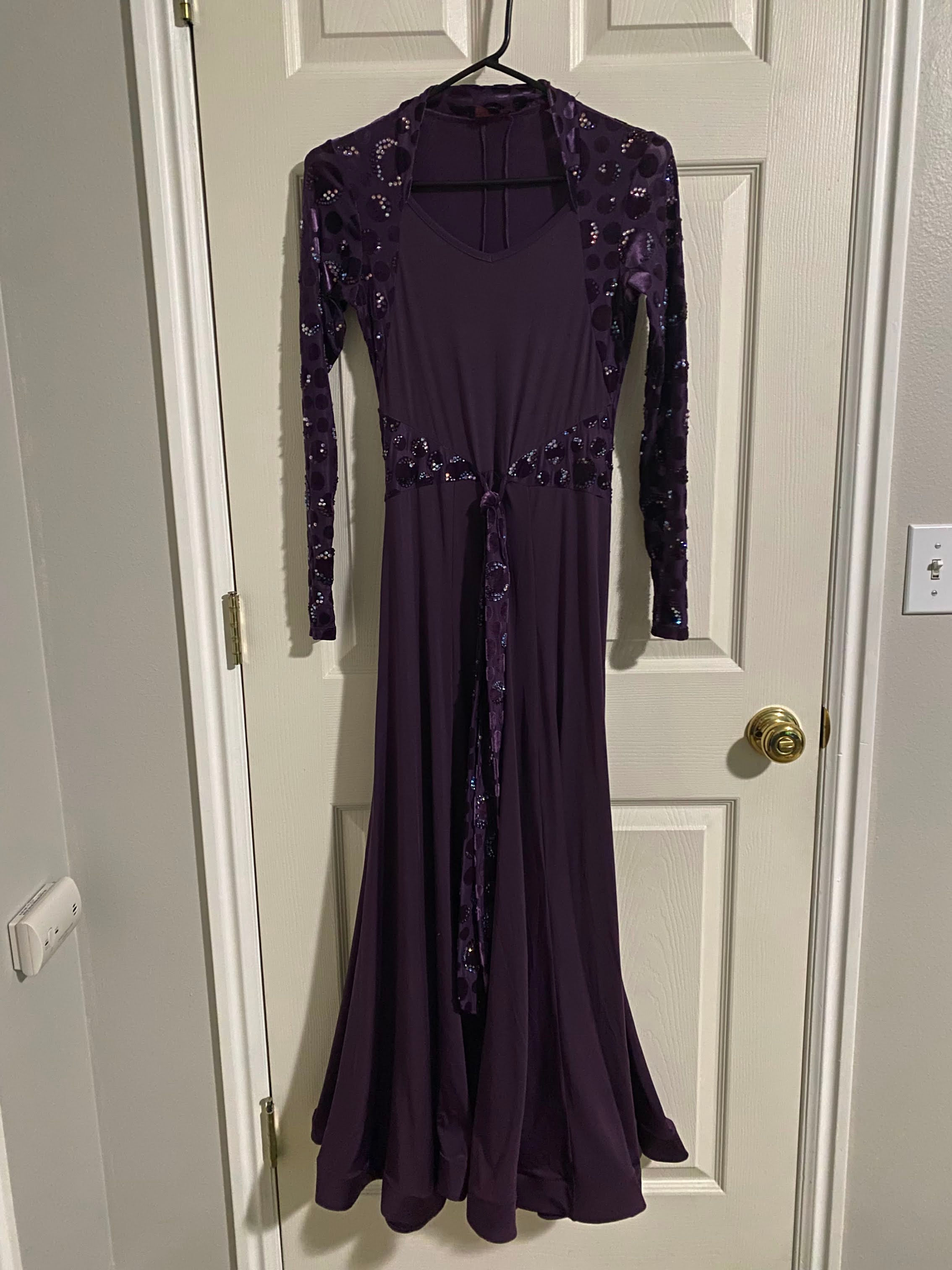 Purple Polka-dot Smooth Dress