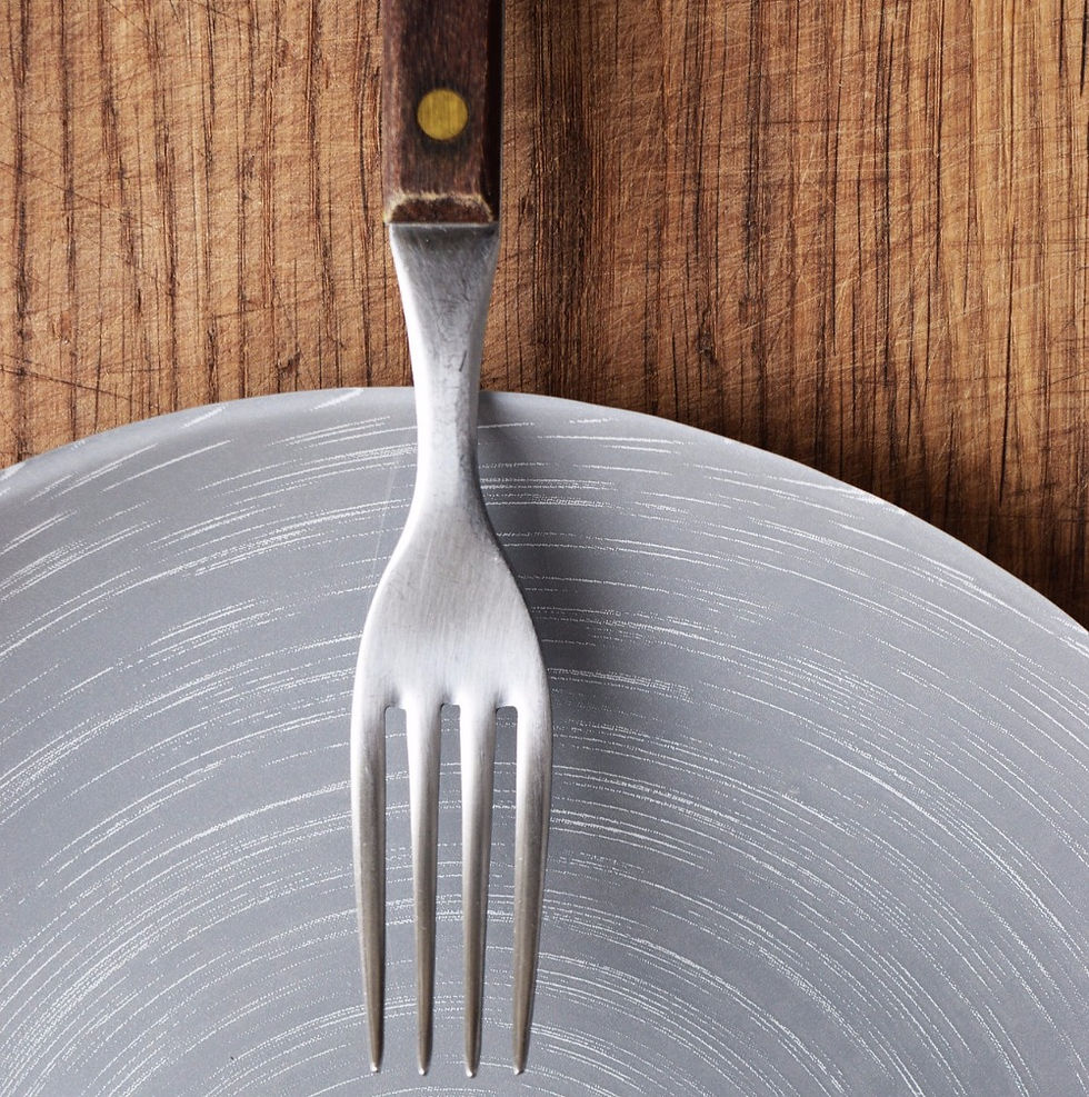 Empty plate. Don't skip meals