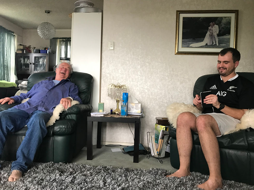A moment of laughter with my Grandad, during our last days together.