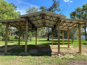 Custom outdoor pavilion in Brooksville Florida built for shade and outdoor entertaining