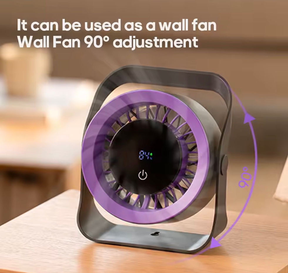 Thumbnail: Newest Portable 4000mAh Rechargeable Table Fan Angle Adjustable Wall Fan Remote 