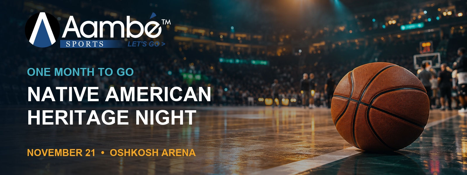 Representative arena image announcing Native American Heritage Night with the Wisconsin Herd on November 21 at Oshkosh Arena.