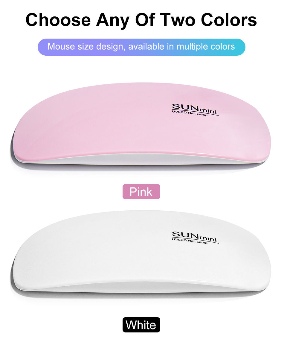 Thumbnail: 6W Mini Nail Dryer Machine Portable 6 LED UV Manicure Lamp Home Use Nail Lamp Fo