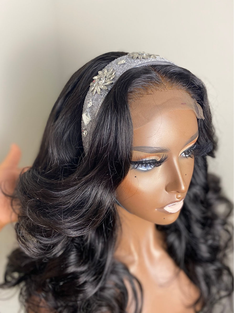 Thumbnail: Crystal Headband  - Clear & Silver 