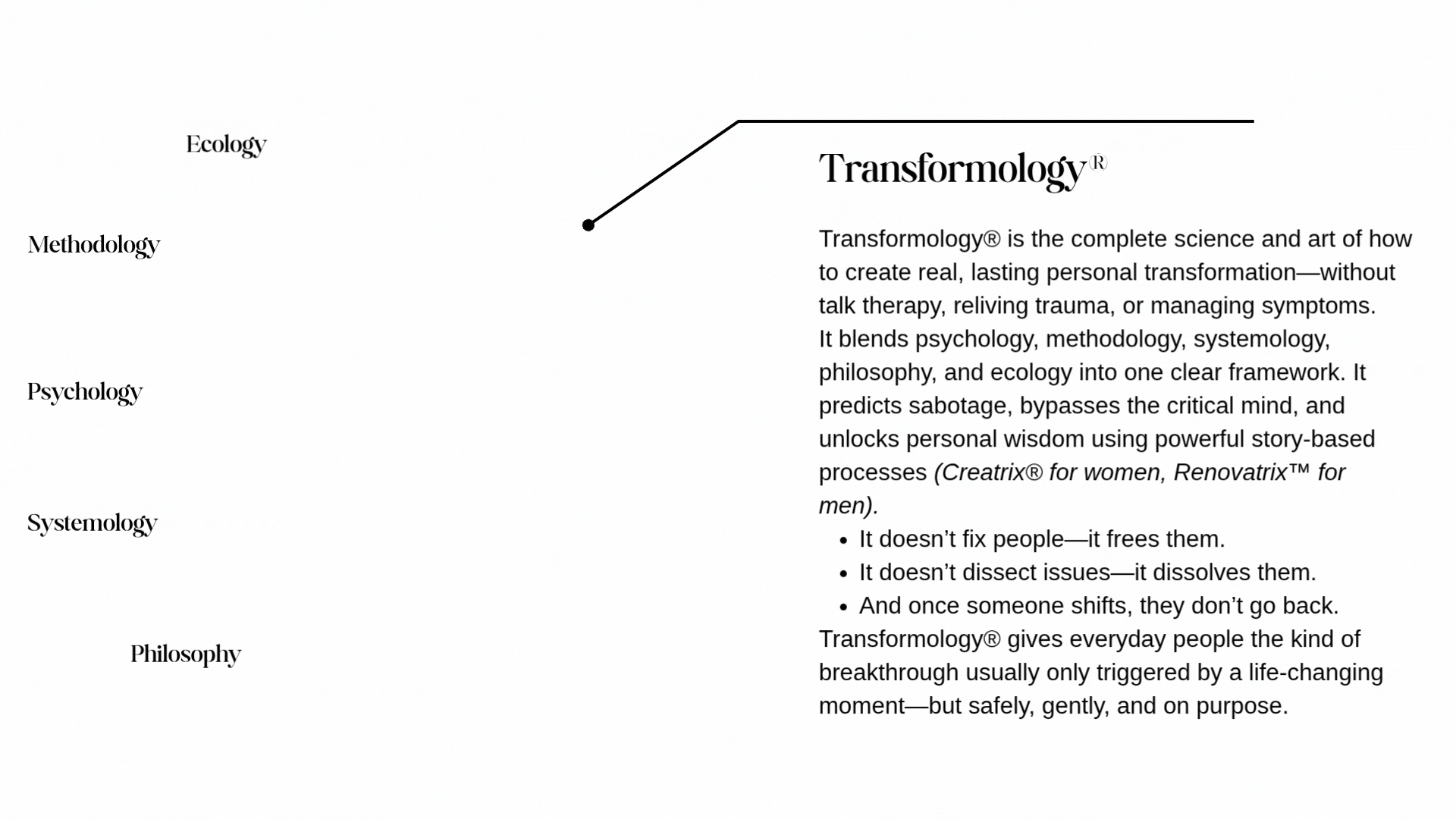 TransformologyGraphic illustrating complex thought processes and internal mental mechanisms for transformation in Transformology®.