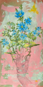Wegwarte Acrylmalerei 
