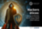 Imagen representativa de un hacker ético con mascara de anonymous, espada y escudo.