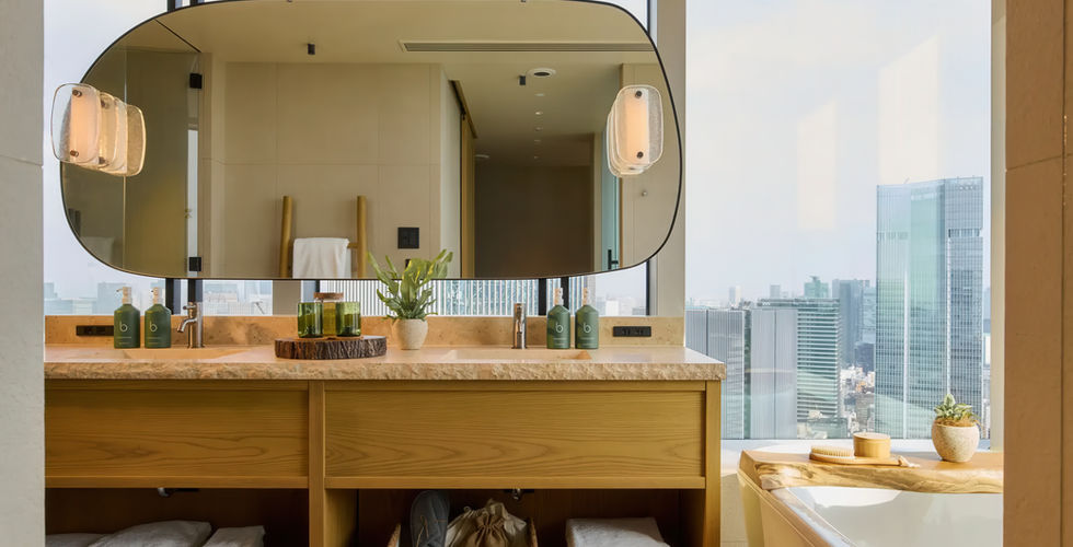 image of guest room Interior, image courtesy of 1 Hotel Tokyo