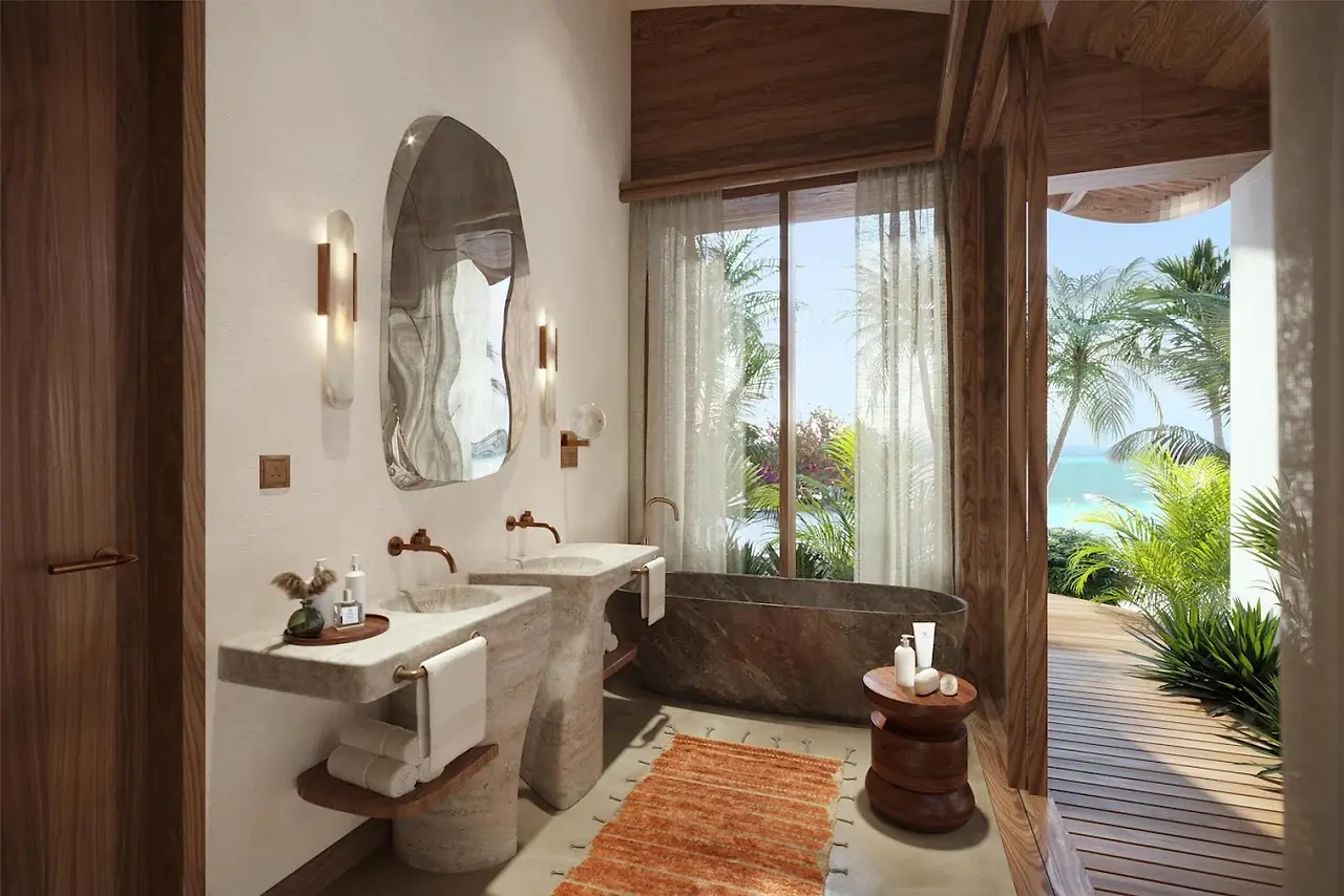 image of a suite's Bathroom, image courtesy of Miraval Red Sea