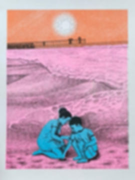 "In Search of the Lost Treasure" Risograph Drawing (A4 size)