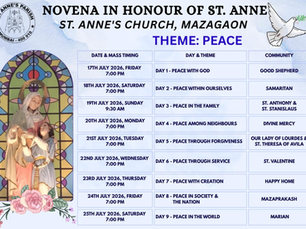 Schedule for novena in honour of St Anne