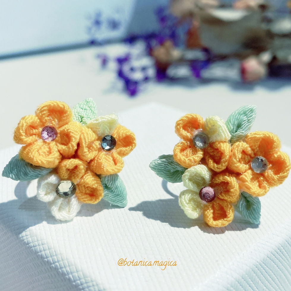 サムネイル： つまみ夏の花畑の小さな花の指輪