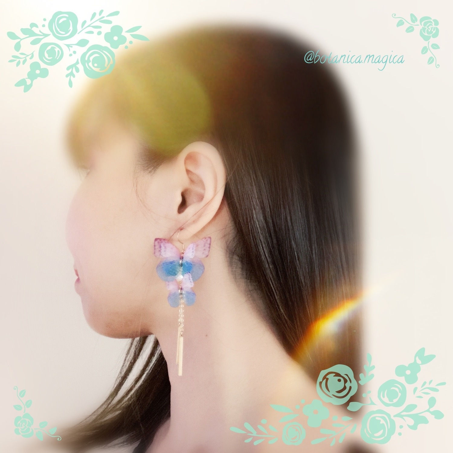 Japanese hand-made butterfly earrings (pair)
