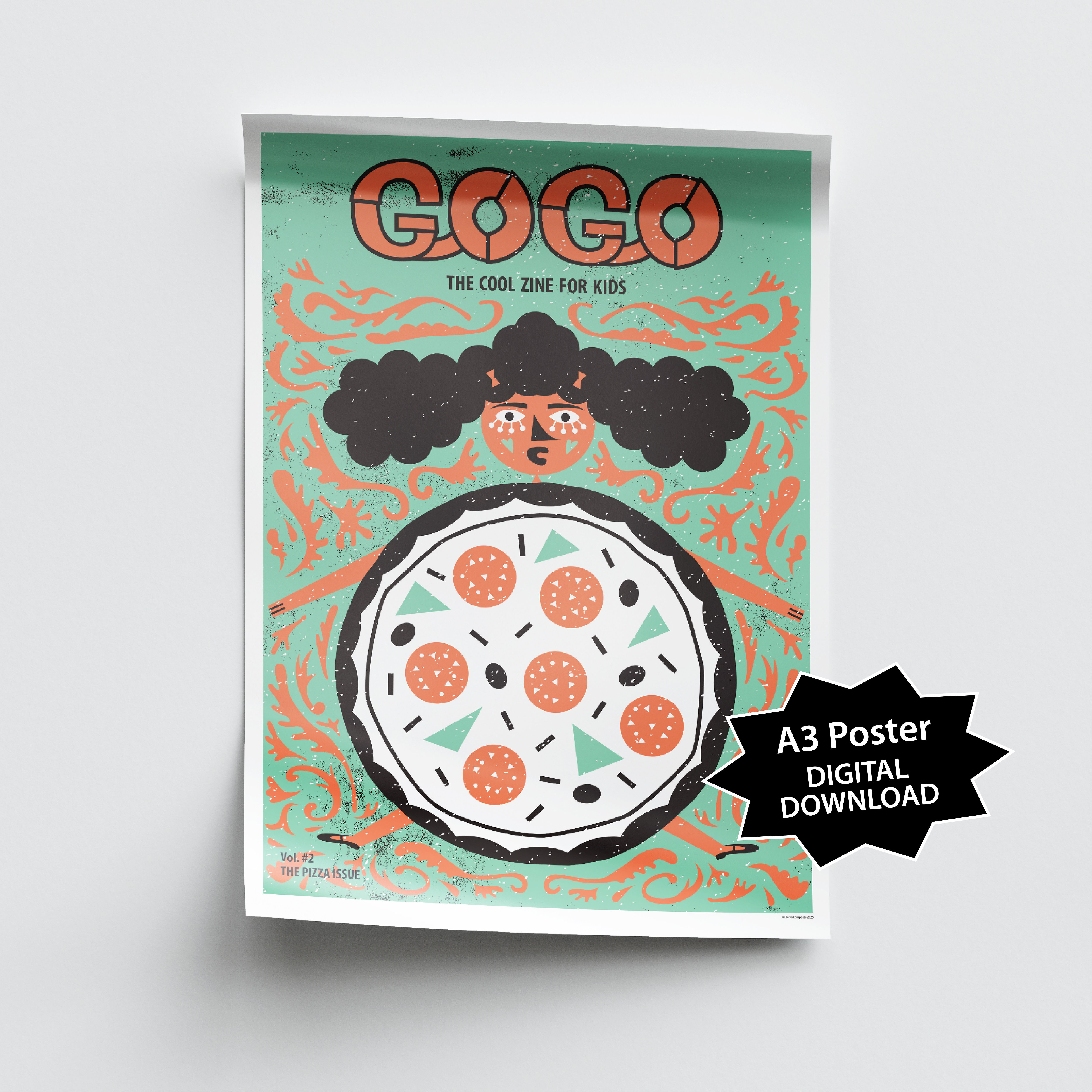 A3 Pizza Poster – Digital Art Download