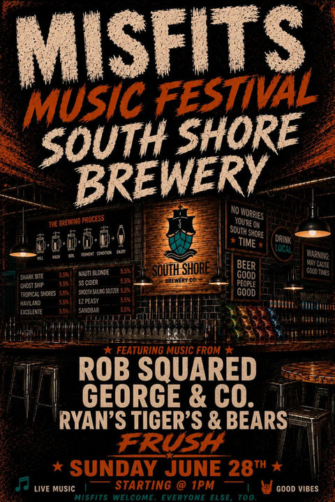 Misfits Music Festival poster at South Shore Brewery Oceanside.