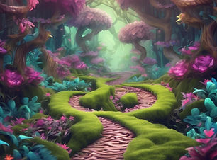 beautiful zig-zag road in magic forest.jpg