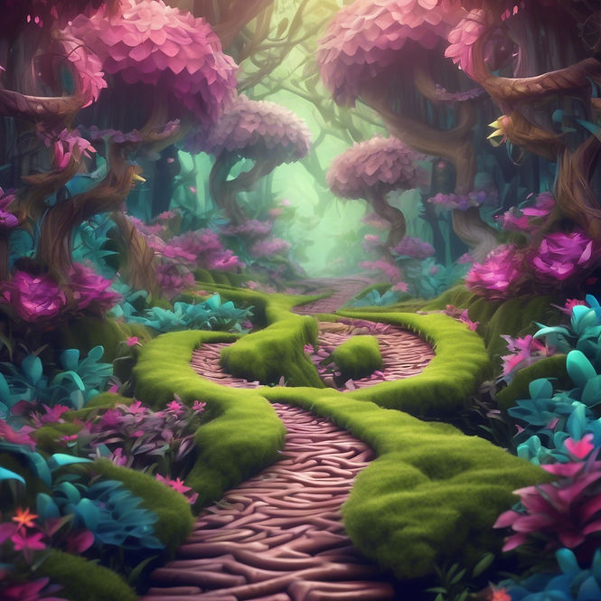 beautiful zig-zag road in magic forest.jpg