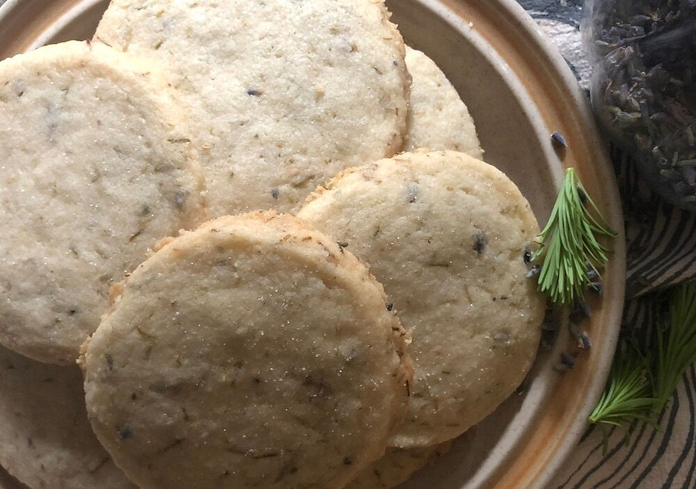 Conifer and Lavender Shortbread Cookies