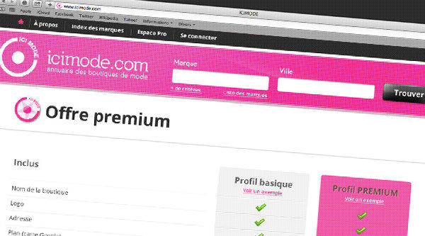 Ici Mode - Web design