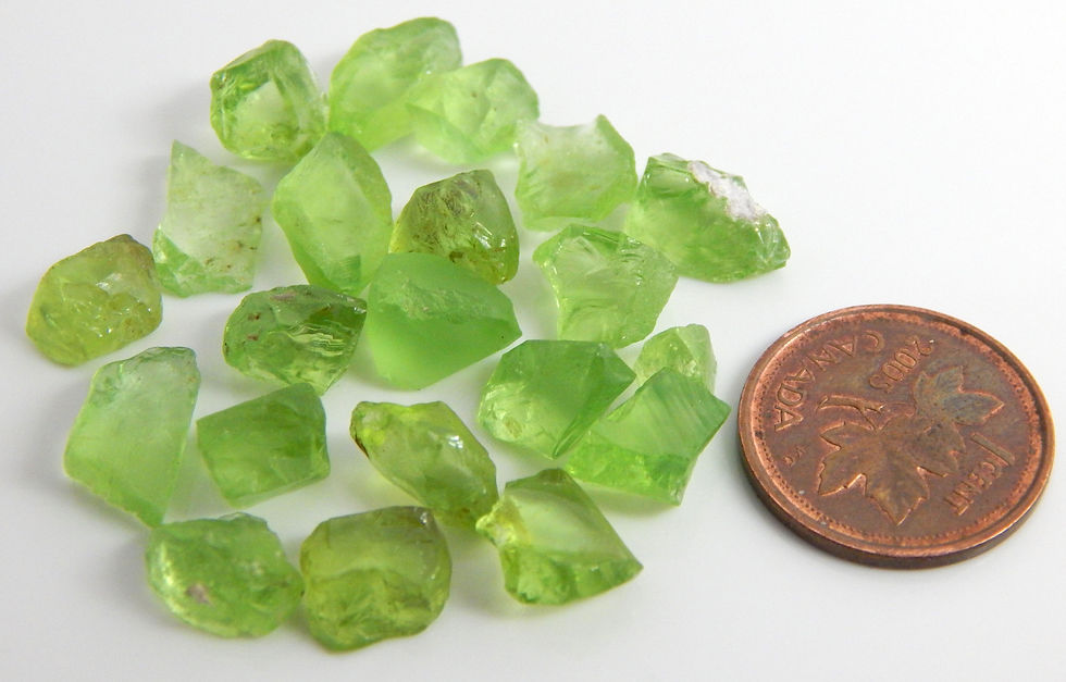 Thumbnail: Mint Peridot Facet Rough parcel 12 Grams clean (#11p)