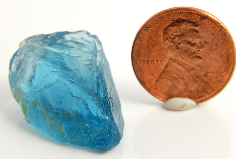 Thumbnail: Blue Fluorite Top Facet Grade 7.7 Grams (#4)