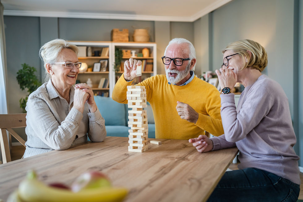 Assisted Living Residents enjoying game night