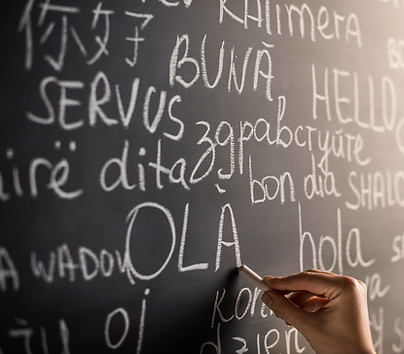 Chalkboard with Different Languages