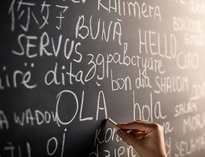 Chalkboard with Different Languages