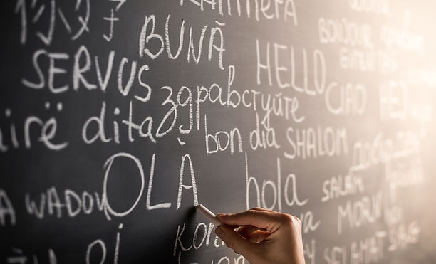 Chalkboard with Different Languages