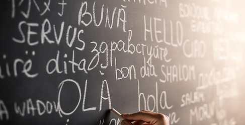 Chalkboard with Different Languages