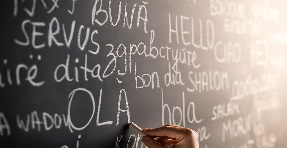 Chalkboard with Different Languages