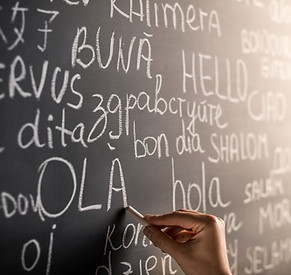 Chalkboard with Different Languages