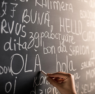 Chalkboard with Different Languages