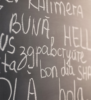 Chalkboard with Different Languages
