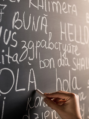 Chalkboard with Different Languages