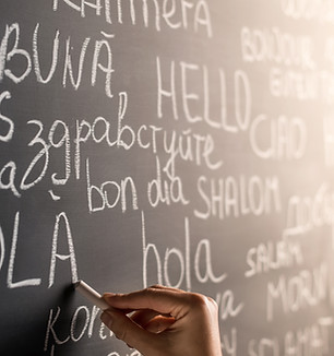 Chalkboard with Different Languages