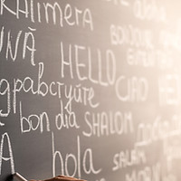 Chalkboard with Different Languages
