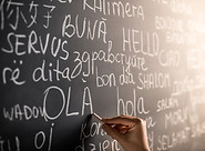 Chalkboard with Different Languages
