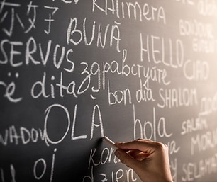 Chalkboard with Different Languages