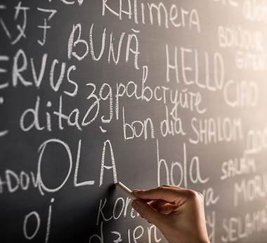 Chalkboard with Different Languages