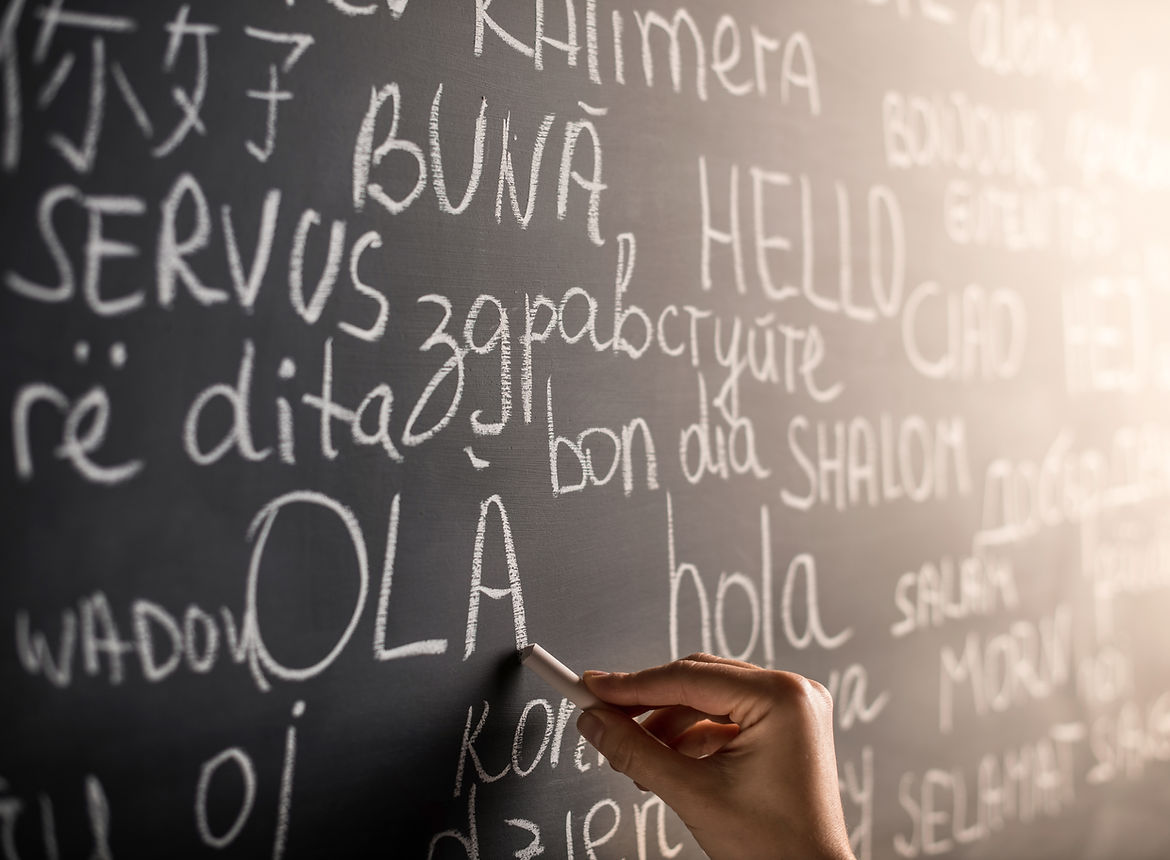Chalkboard with Different Languages