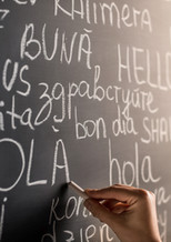 Chalkboard with Different Languages
